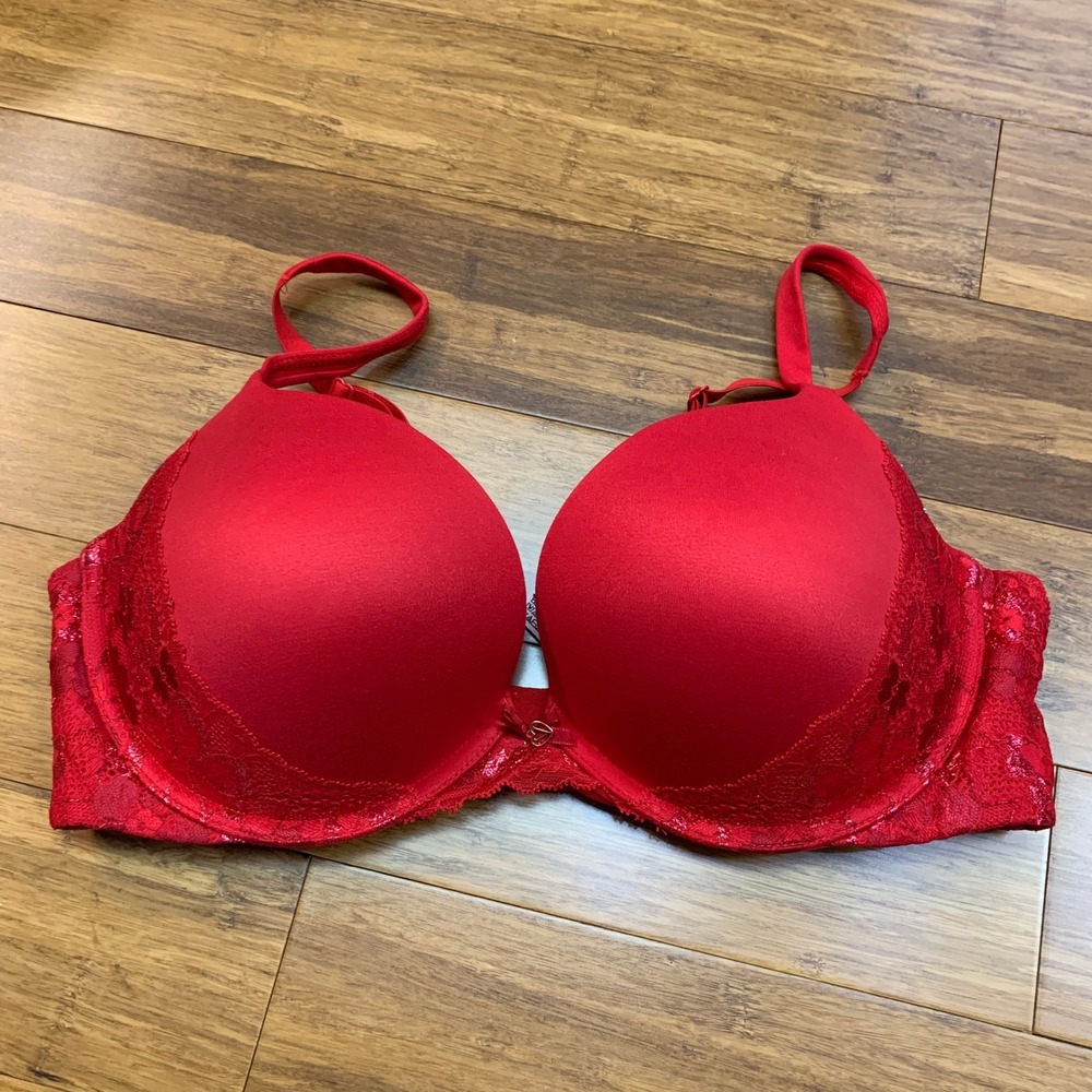 Victoria's Secret Body By Victoria Red Lace Push-Up Bra